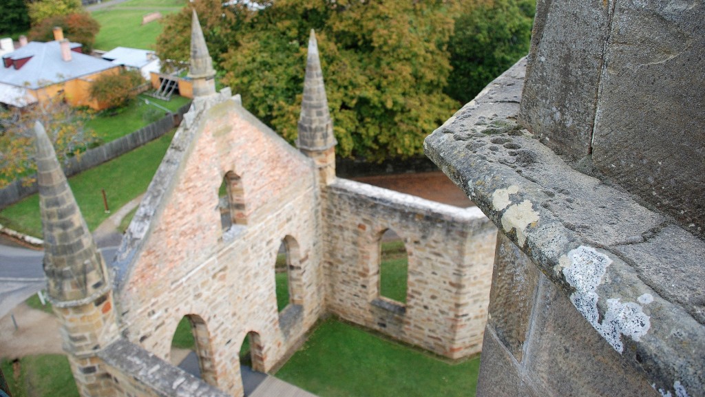 aerial view from the Convict Church